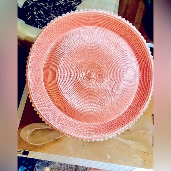 Vintage Pillbox Hat 1960-70 beaded & bow Fun - Picture 5 of 8